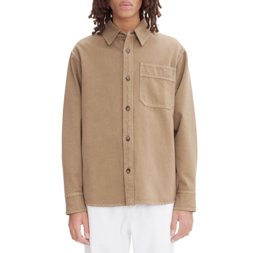 A.P.C. Basile Brodée Overshirt Erkek Ceket Marron Glace