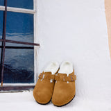 Birkenstock Boston Suede Shearling Terlik 