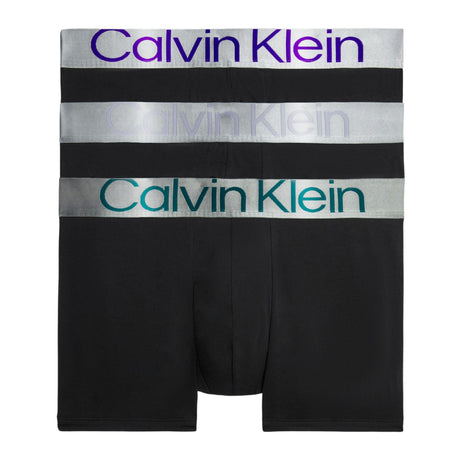 Calvin Klein Trunk 3PK Steel Cotton  - Erkek B-Spct Blu/ Dapple Gry/ Atlc Dp Lg