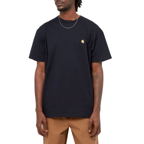 Carhartt WIP S/S Chase Erkek T-Shirt Dark Navy/Gold