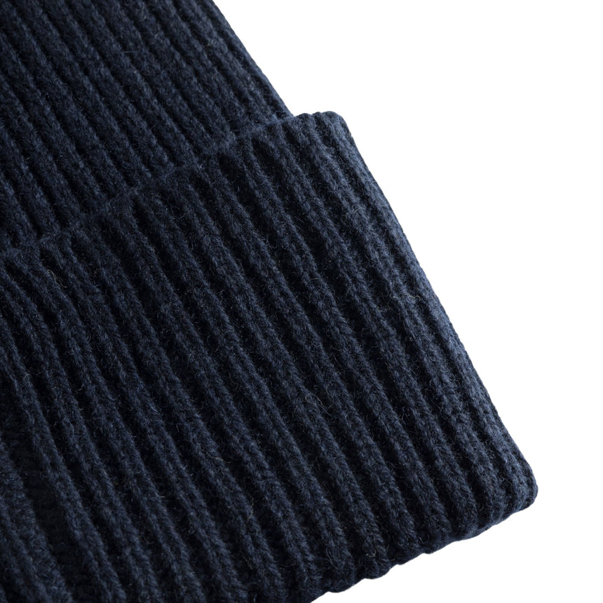 Merino Lambswool Rib N Logo Beanie