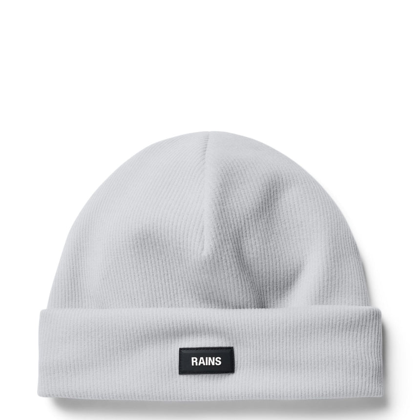 Rains Ribbed Fleece Beanie Grey Melange