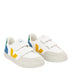 VEJA Small V-12 Chromefree Leather Çocuk Sneaker Extra White/Multico Indigo